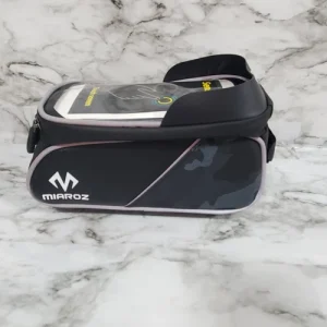 M MIAROZ Black Waterproof Bike Handlebar Bag with Sensitive Touchscreen - Large