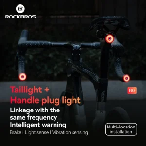 ROCKBROS Bike Tail light Smart Brake Sensing Handle Plug Rear Light Waterproof