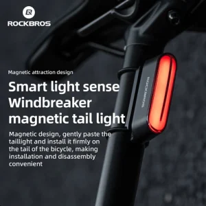 ROCKBROS Bike Smart Brake Taillight Vibration Sensor Magnetic Road Night Safety